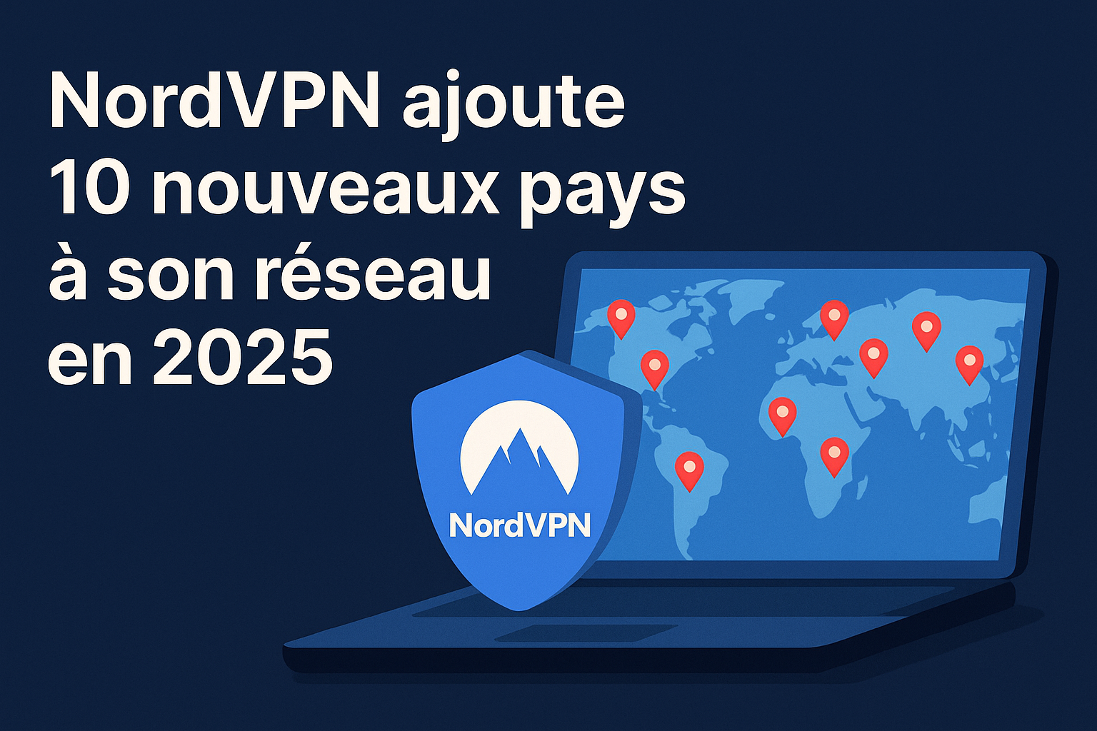 NordVPN étend son réseau à 10 nouveaux pays en 2025 avec une carte illustrée du monde
